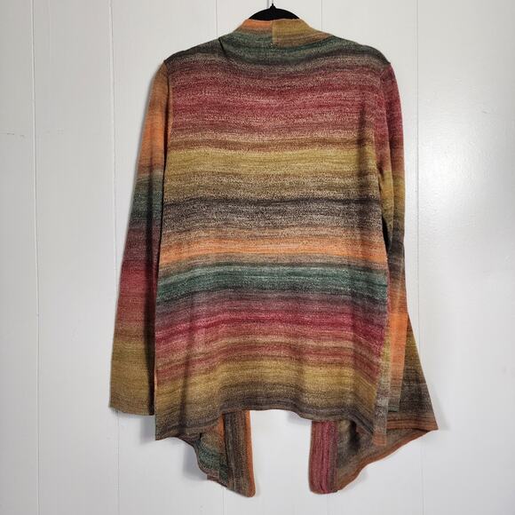 Vintage White Stag Boho Layered Open Cardigan Duster Ombre Knit Autumn Large - Picture 5 of 7